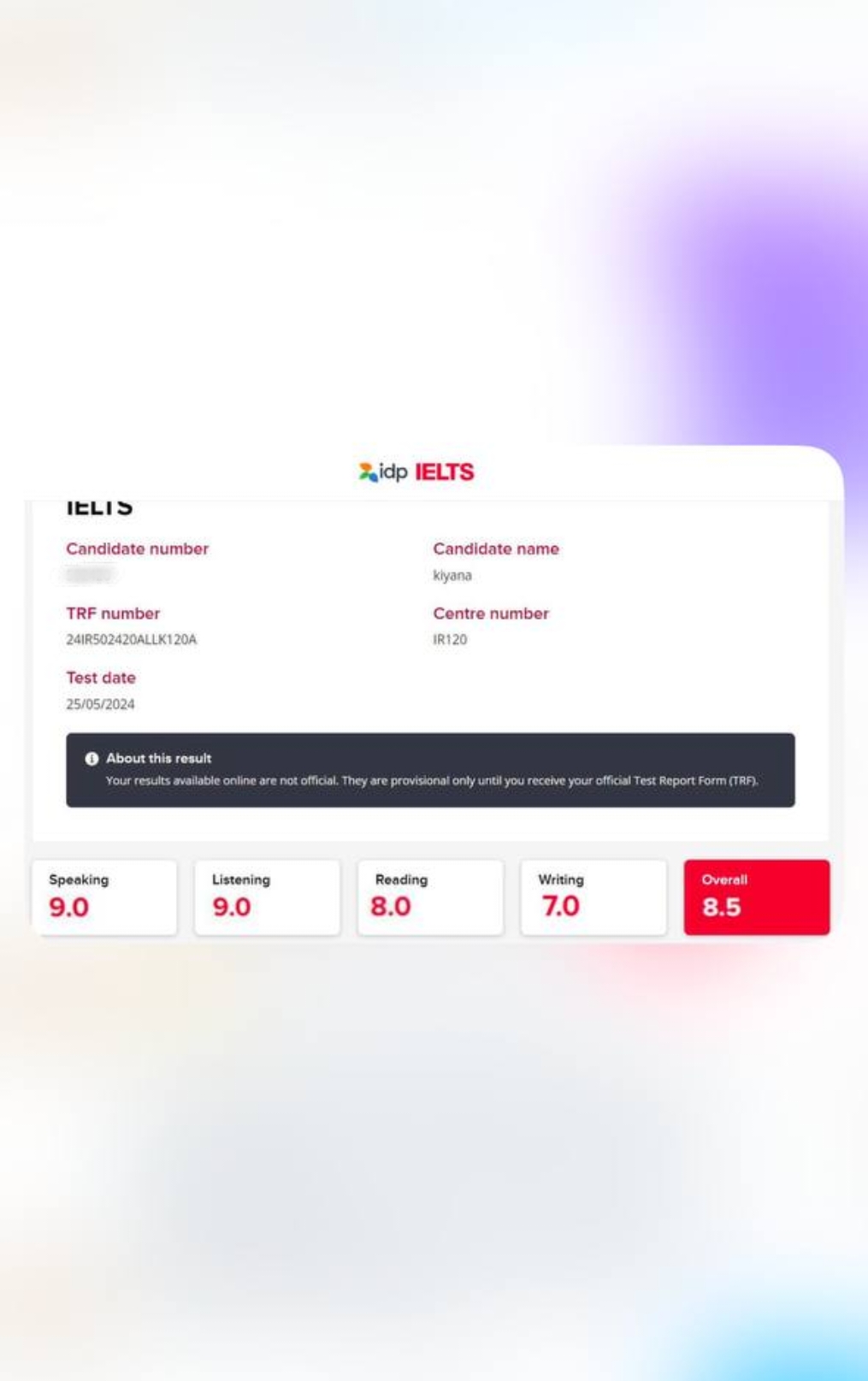 کارنامه آیلتس 3